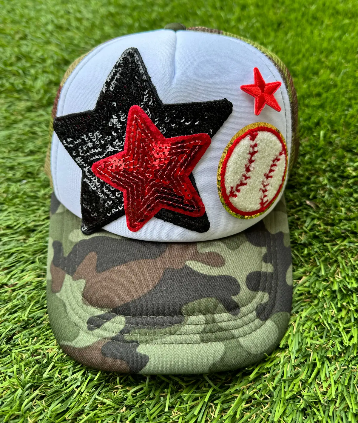 Baseball & Camo Trucker Hat 1