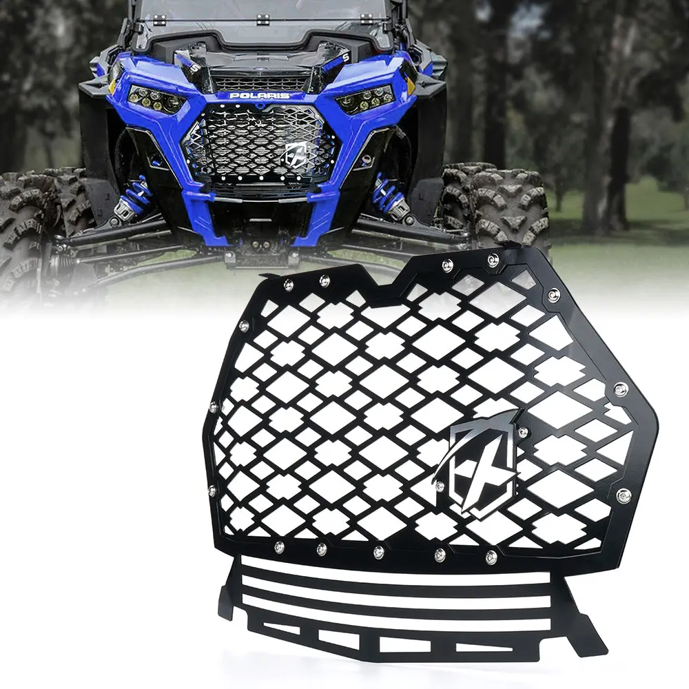 Steel Mesh Grille With Light Bar For 2019-2023 Polaris Rzr 1000 Xp Turbo 1