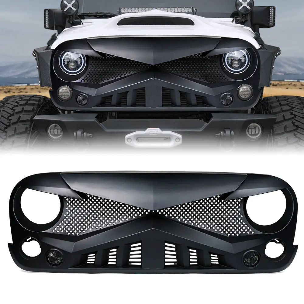 Xprite Falcon Series Front Grille For 2007-2018 Jeep Wrangler Jk Jku 1