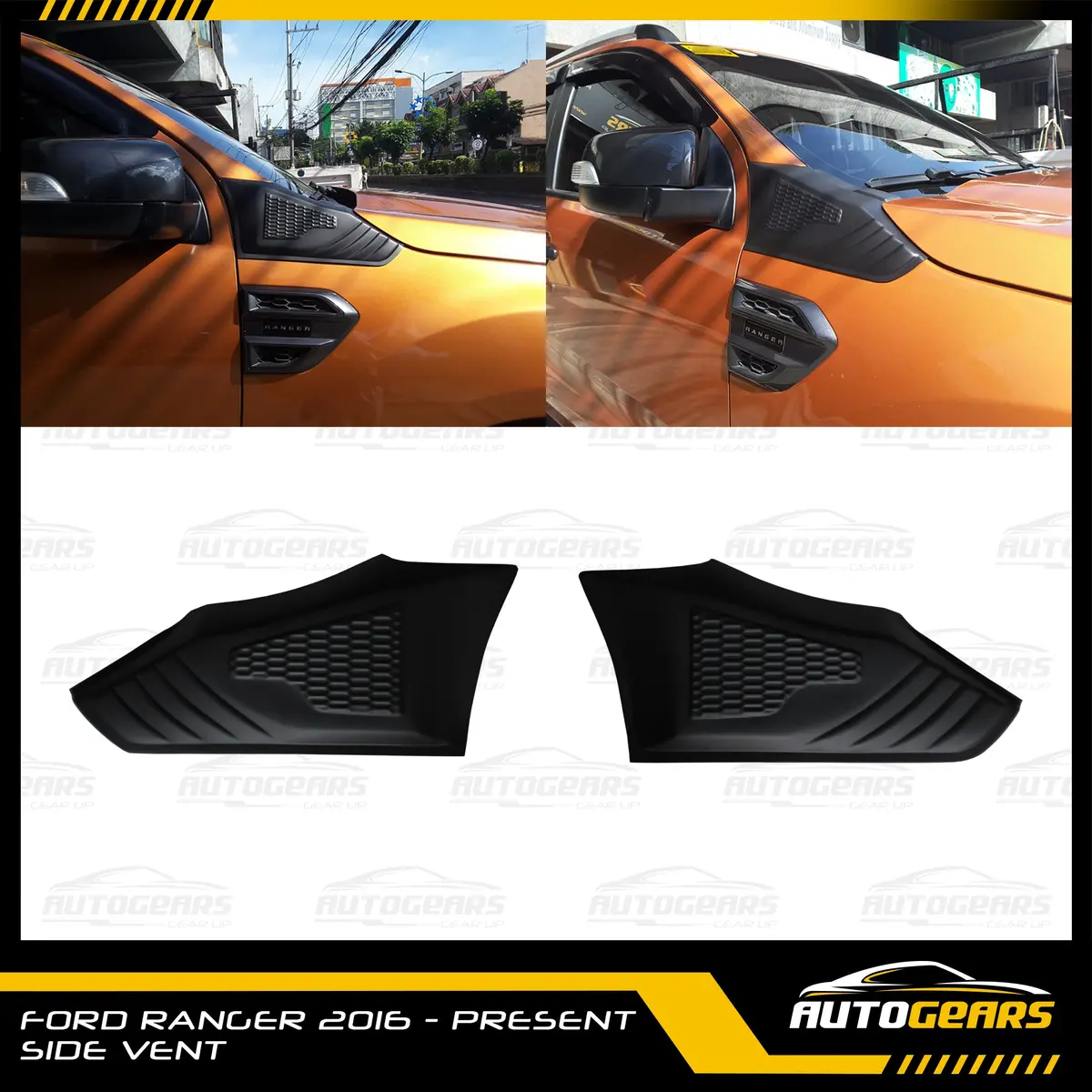 Ford Ranger (2012 - 2022) Side Vent Simulator Black 1