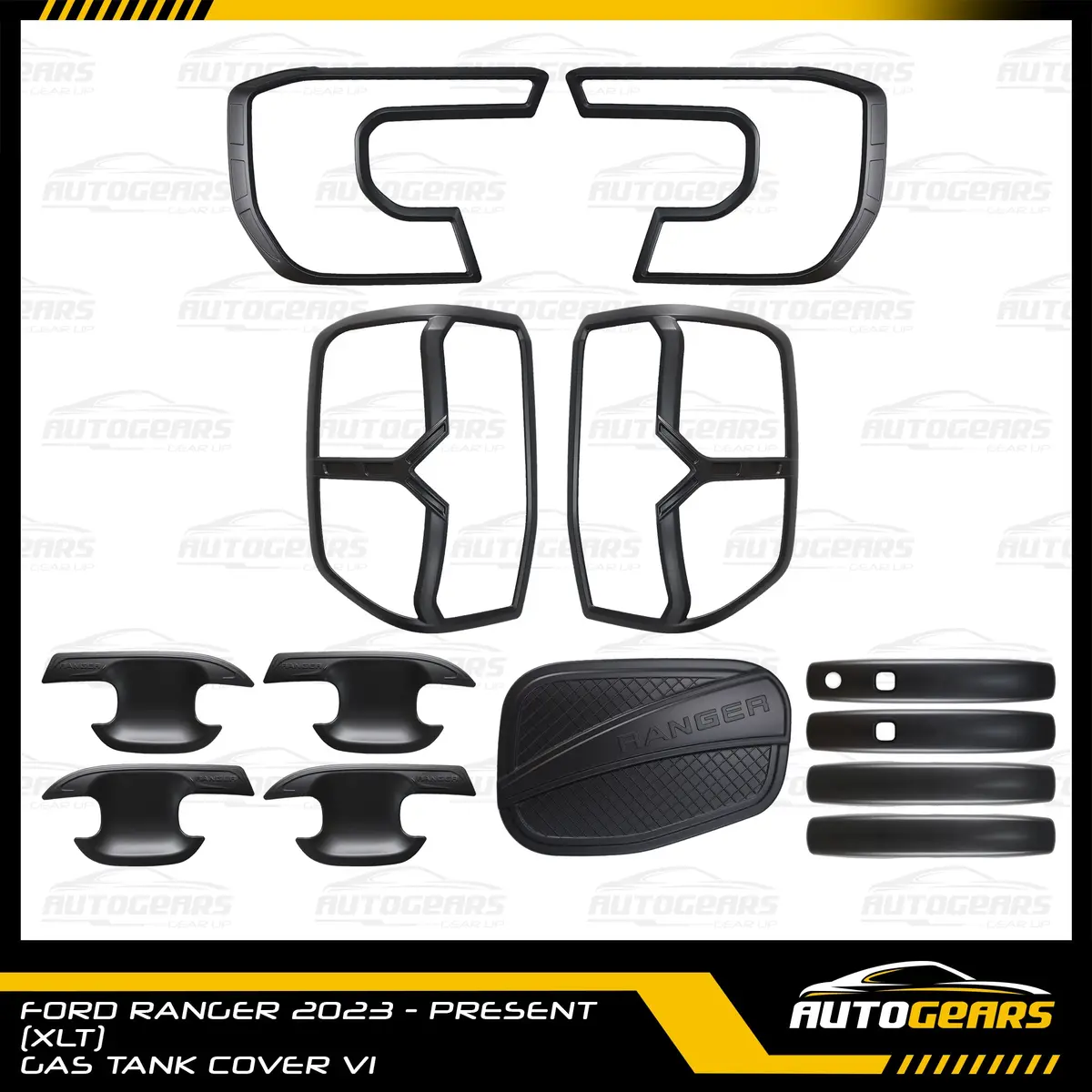 Ford Ranger Xlt 2023 Matte Black Garnish Set V1 1