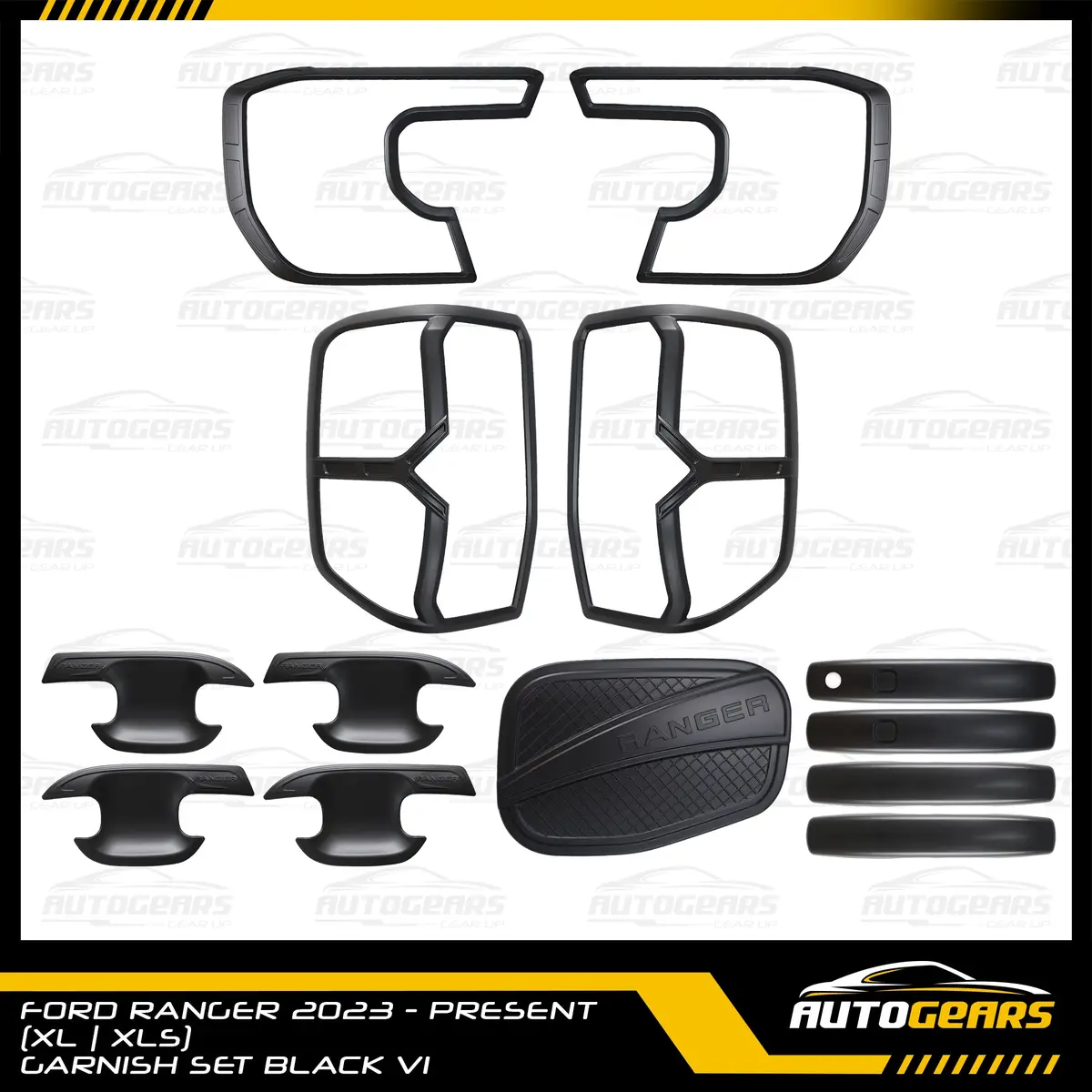 Ford Ranger  Xl Xls (2023 - 2026) Matte Black Garnish Set V1 1