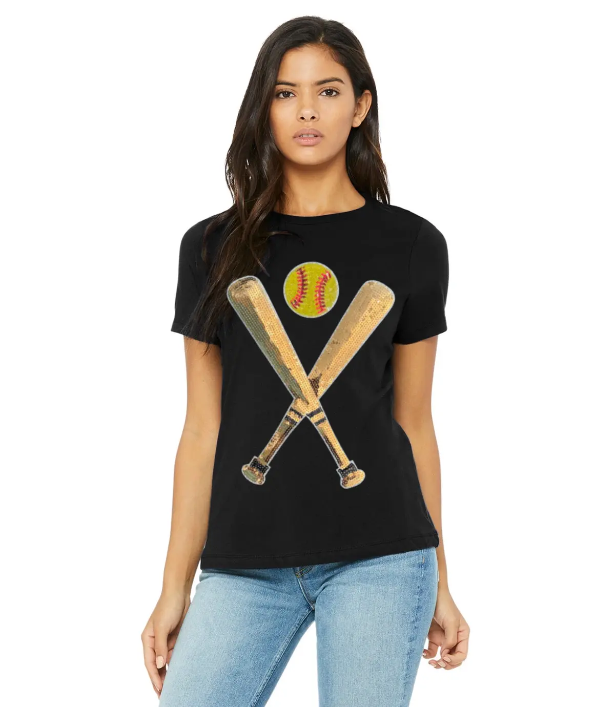 Sequin Softball Bat & Ball Tops (Tanks, Tees & Sweatshirts) 15