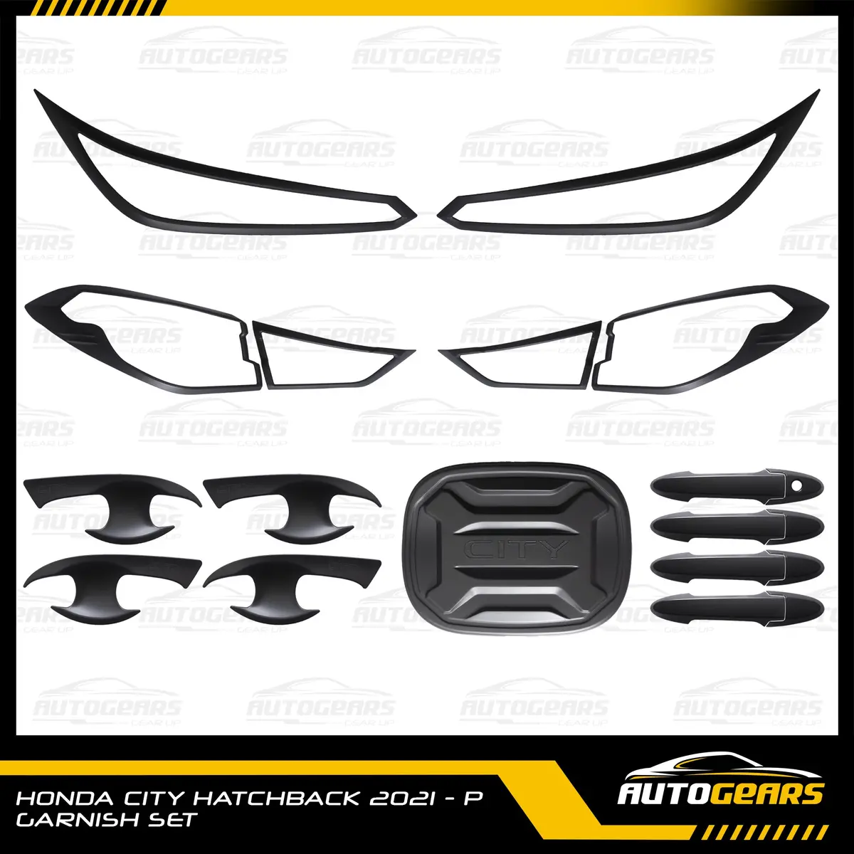 Honda City Hatchback Rs (2021 - 2026) Matte Black Garnish Set 1