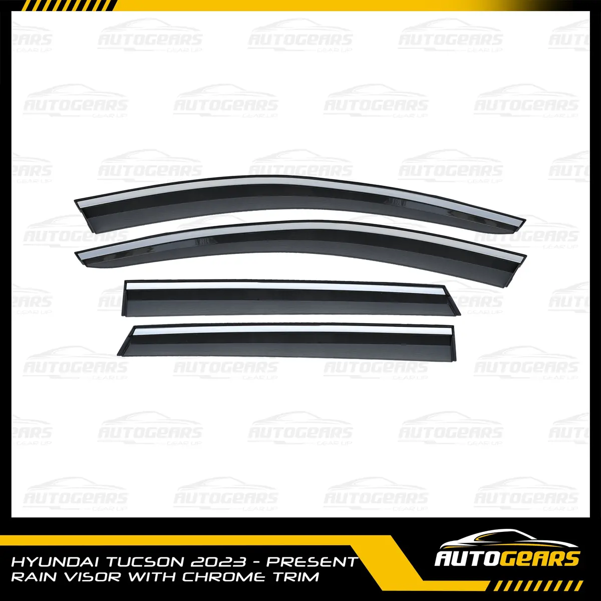 Hyundai Tucson (2023 - 2026) Rain Visor With Chrome Trim 1