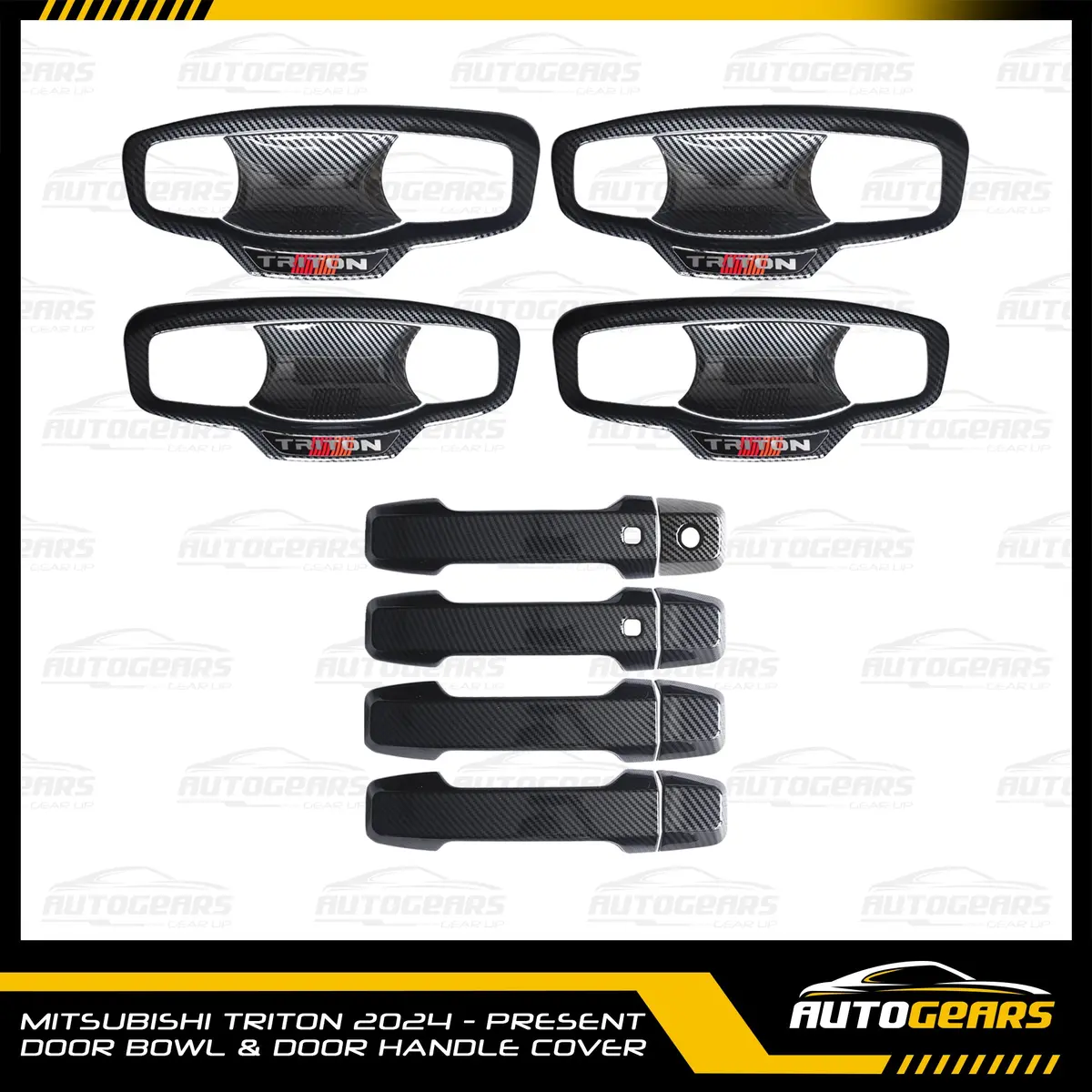 Mitsubishi Triton (2024 - 2026) Door Bowl And Door Handle Cover Carbon 5