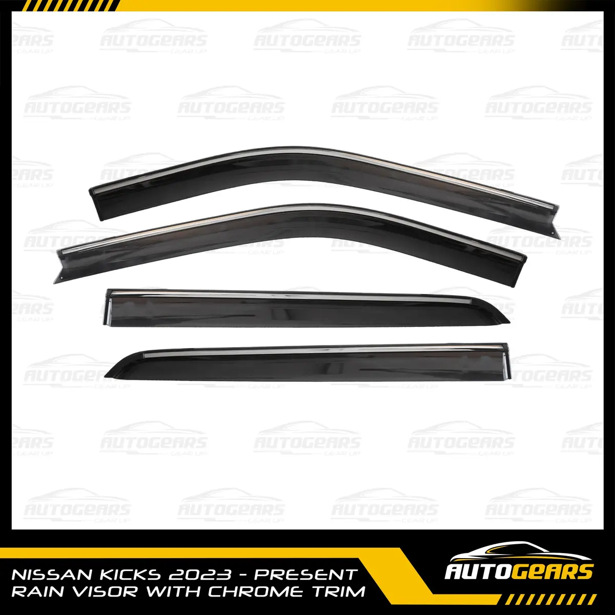 Nissan Kicks (2022 - 2026) Rain Visor With Chrome Trim 1