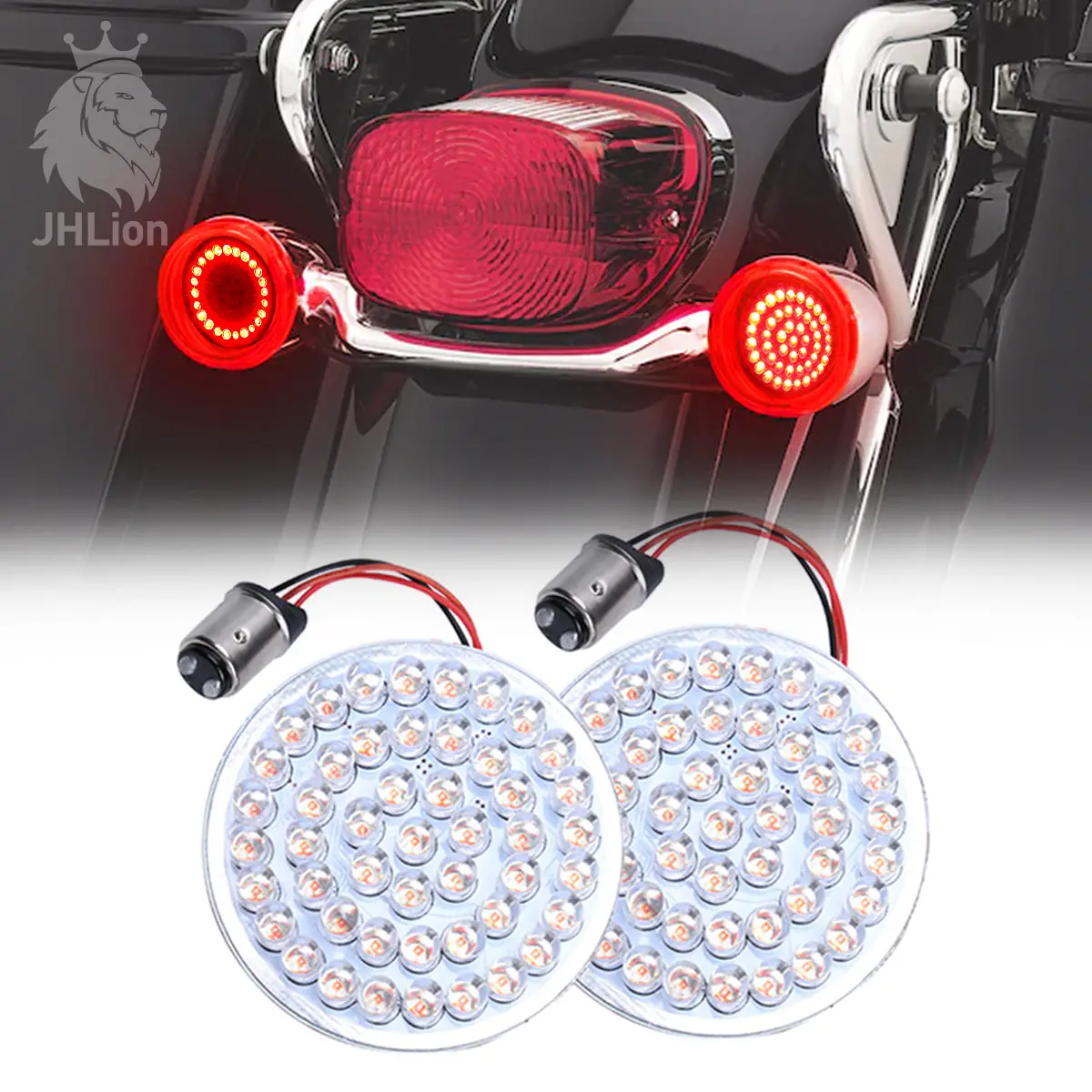 1Pair 2" Bullet Style Rear Led Turn Signal 1157 Brake Light Blub For Harley Dyna 1