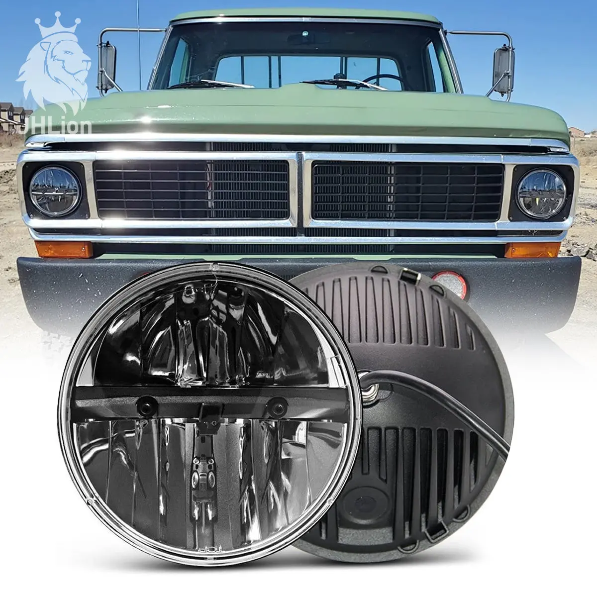 1Pcs 7 Inch Round 36W Led Headlight Hi/Lo Beam For Jeep Wrangler Jk Tj Lj Moto 1