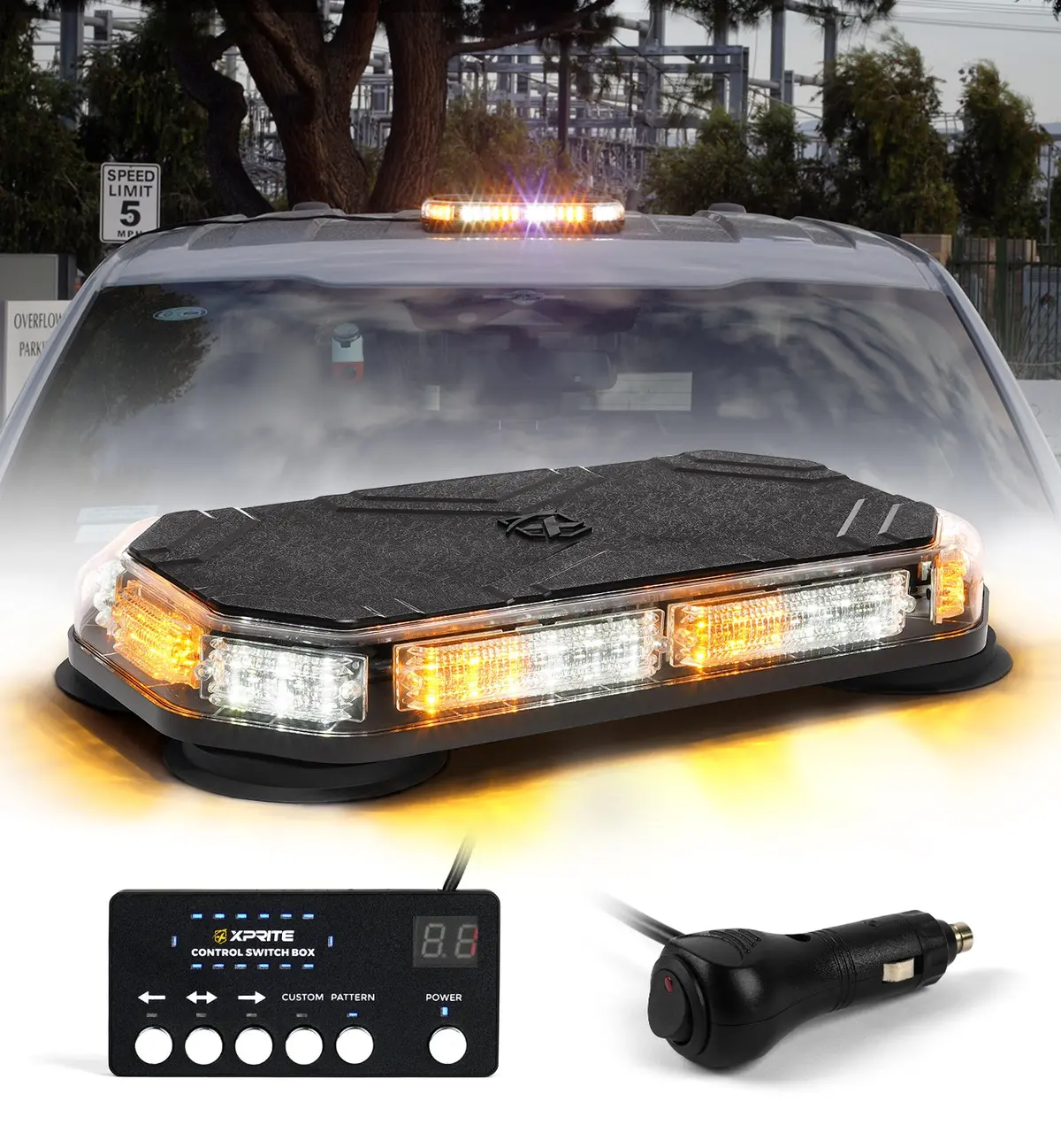 Led Emergency Strobe Light With Magnetic Mount 1