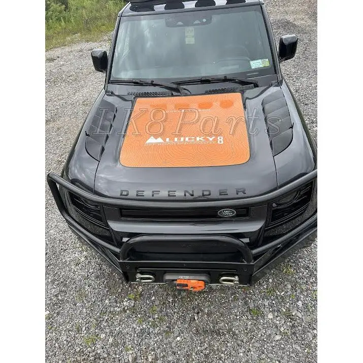 Defender L663 Hood Louver Vent Trim Kit - Gloss Black 1