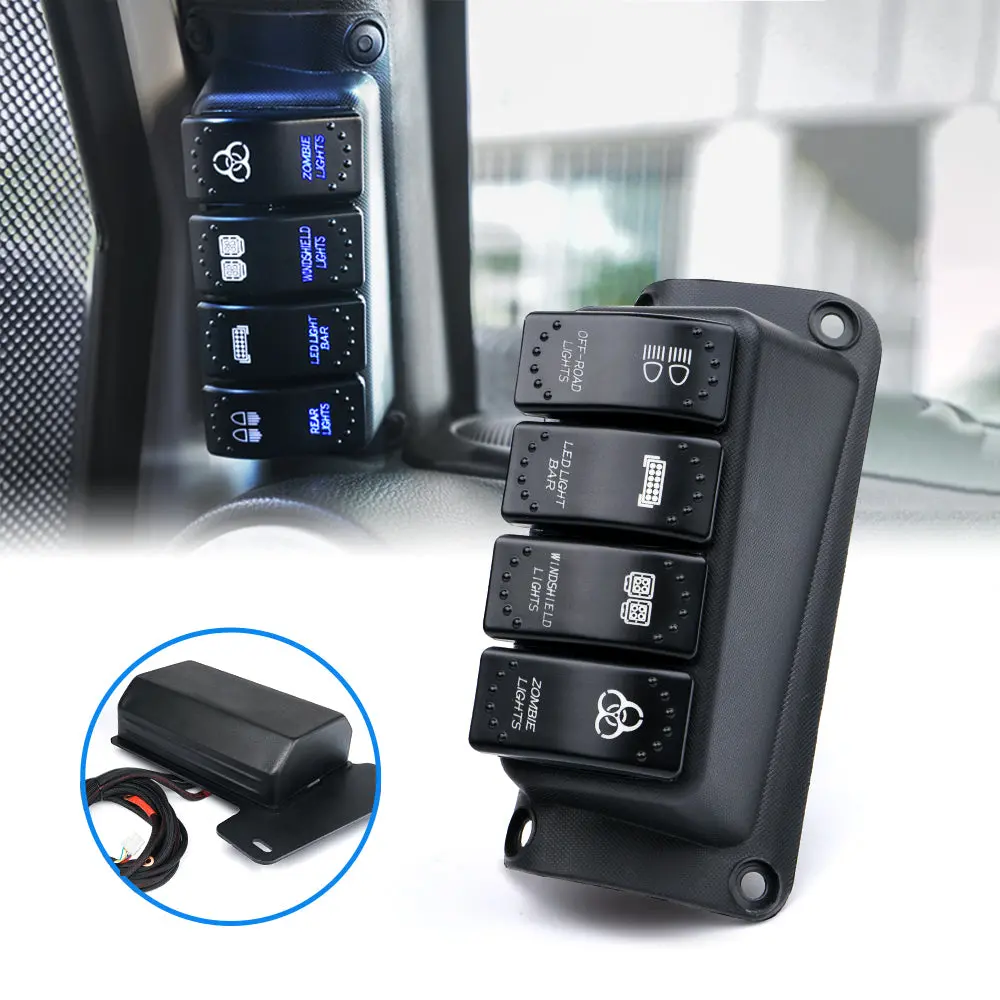 Xprite 4 Rocker Switch Pod Control System For 2007-2018 Jeep Wrangler Jk Jku 1