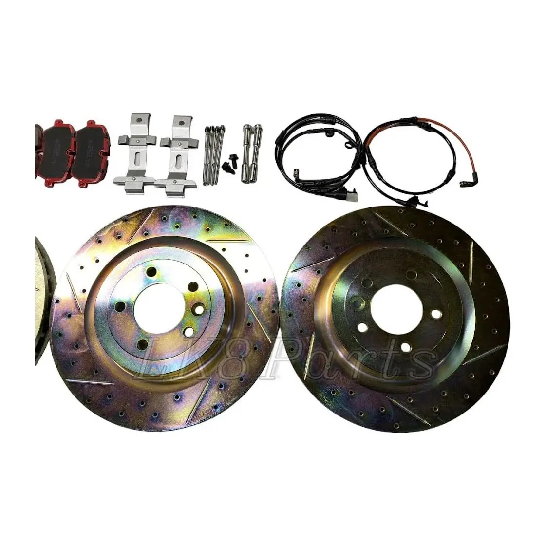 5.0L Supercharged V8 Terrafirma Drilled And Grooved Ceramic Pads Brake Kit 1
