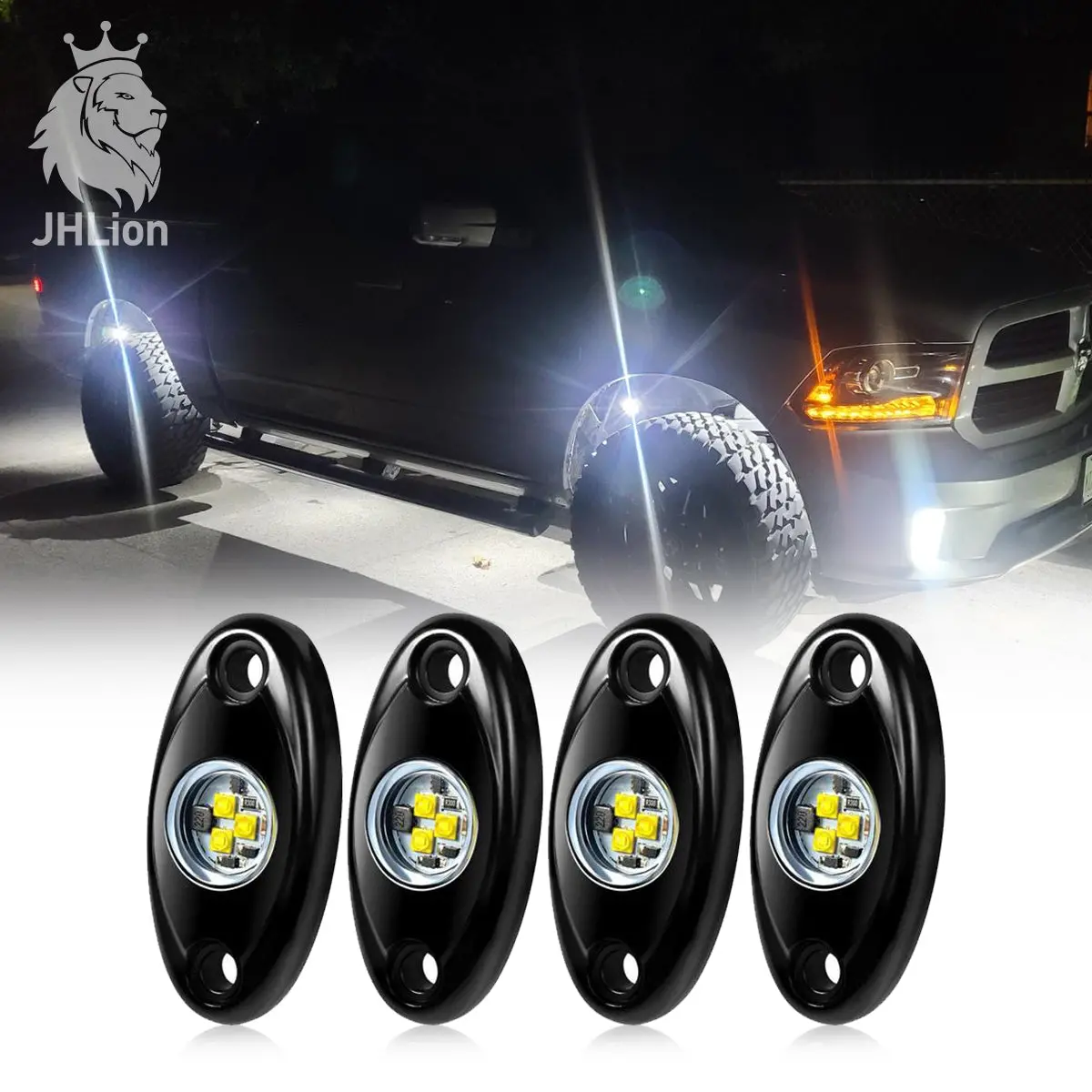 4X High Power 9W Led Rock Light Red Univrsal Underbody Lamp For Rv Utv Atv Jeep 1