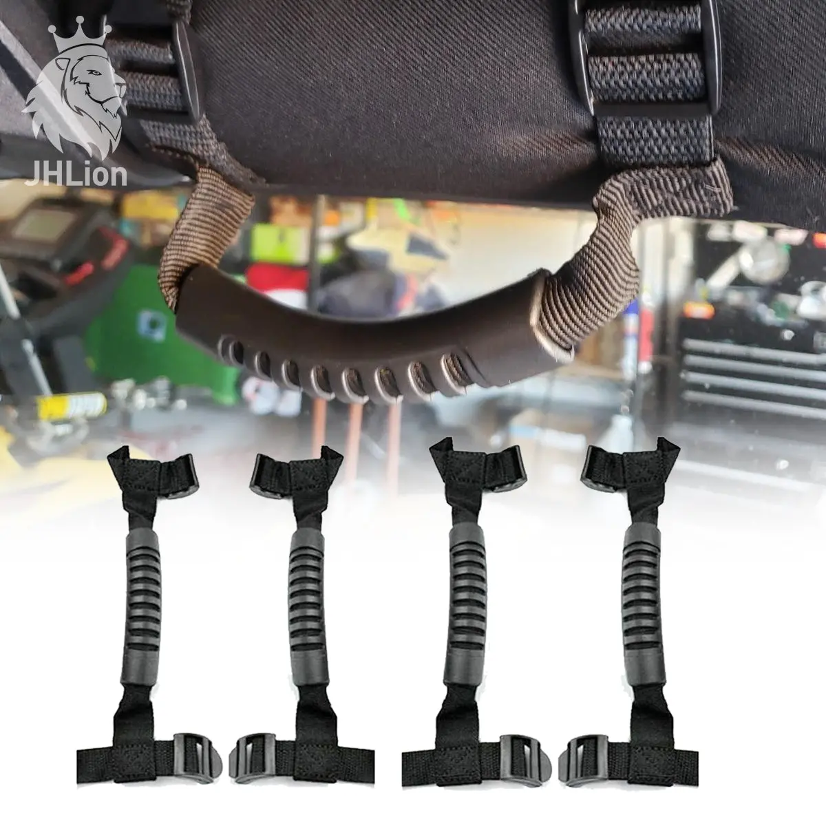 4X Top Roll Bar Grab Handles Grip Wide For Jeep Wrangler Cj Yj Tj Jk Jk Jl Black 1