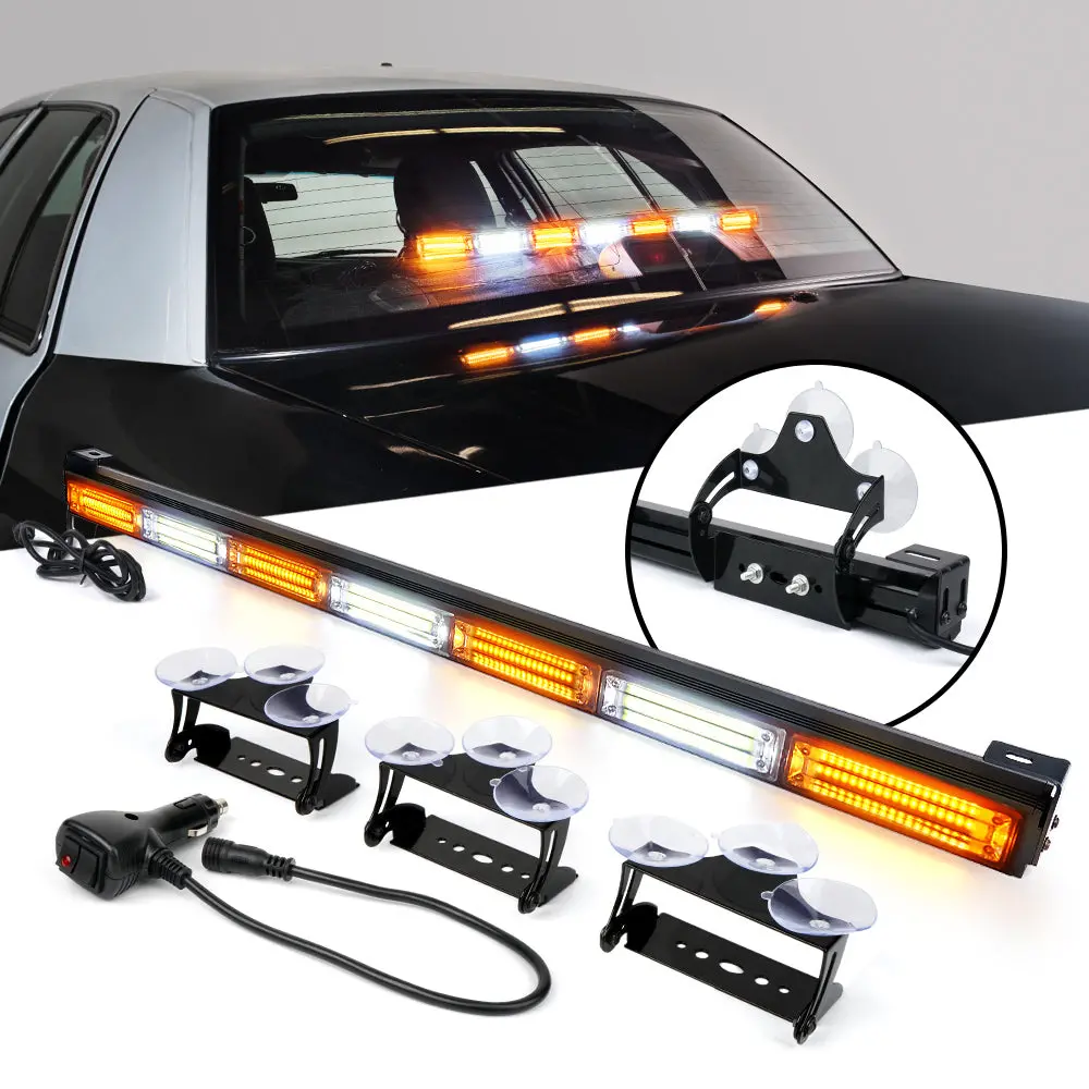 31" Traffic Advisor Led Strobe Light Bar With Suction Cup Brackets 1