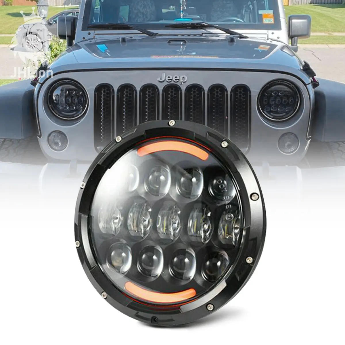 7'' Osram 105W Round Led Headlight Hi-Lo Beam Bulb For Jeep Wrangler Jk Tj Black 1