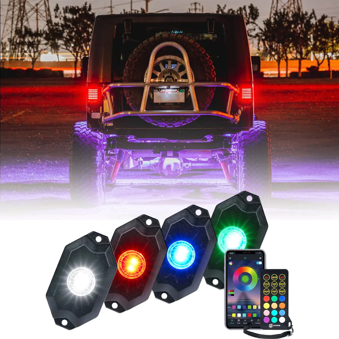 Rgbw Led Rock Lights Kit With Bluetooth Control | Trophy Series 1