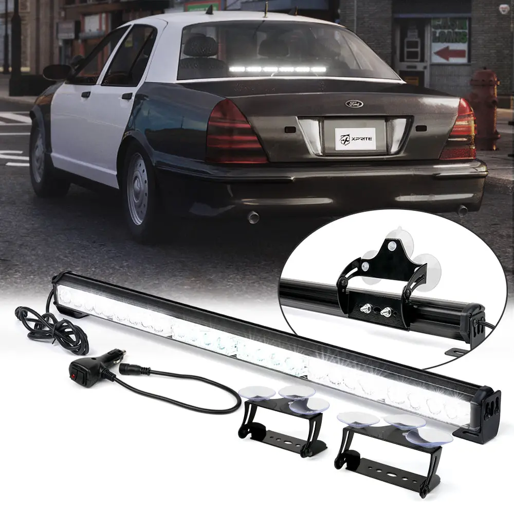 27" G2 Led Traffic Advisor Strobe Light Bar With Suction Cup Brackets 1