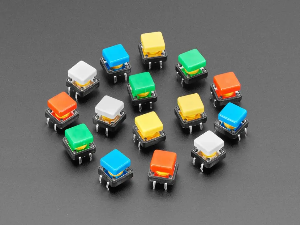 Colorful 12Mm Square Tactile Button Switch Assortment - 15 Pack 1