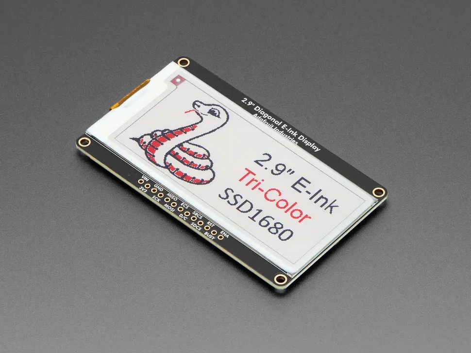 Adafruit 2.9" Red/Black/White Eink Display Breakout - Think Ink - Ssd1680 Chipset 1