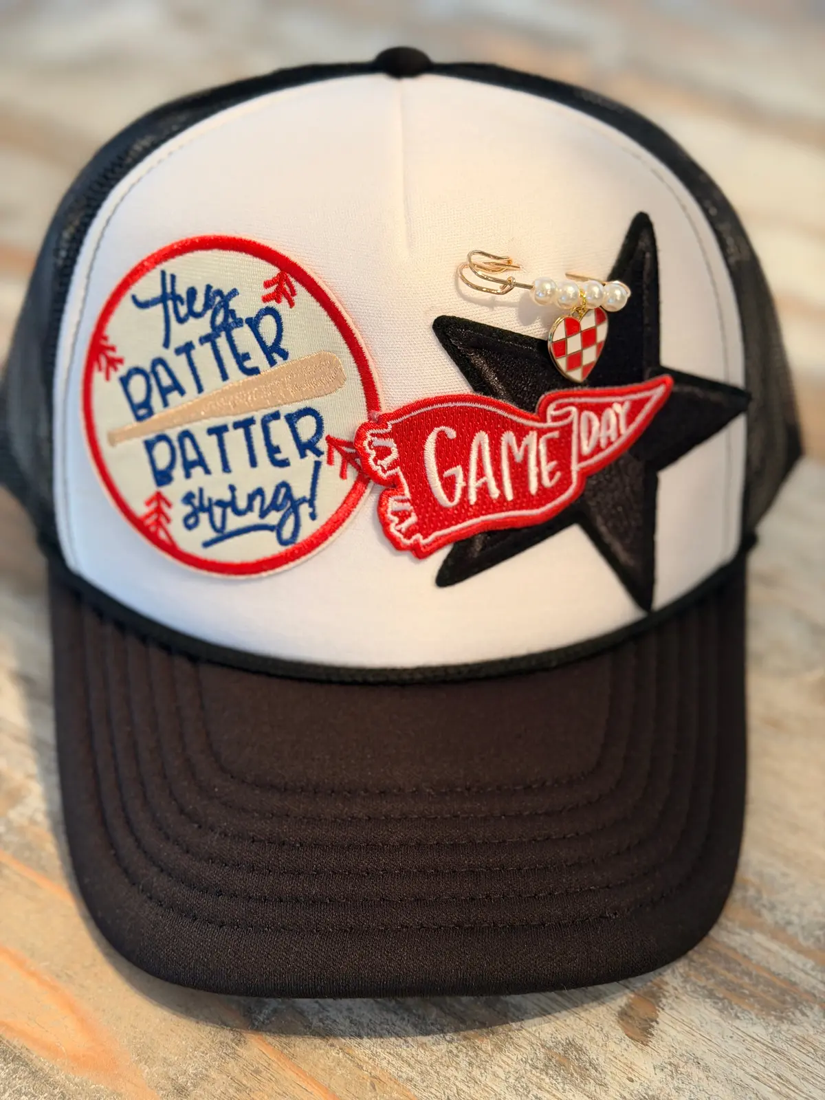Hey Batter Batter Baseball Trucker Cap 1