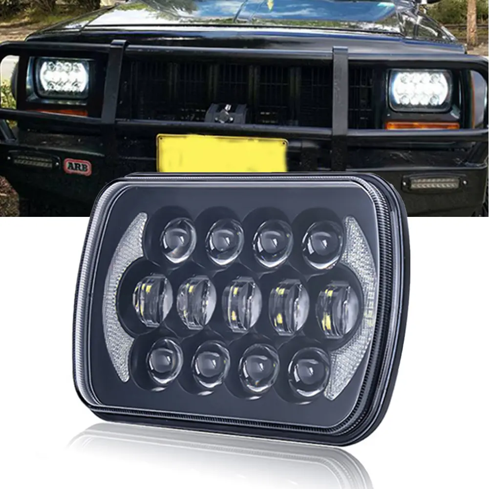 Osram 105W 5X7'' 7X6'' Led Headlight Hi-Lo Beam Halo Drl For Jeep Cherokee Xj Yj 1
