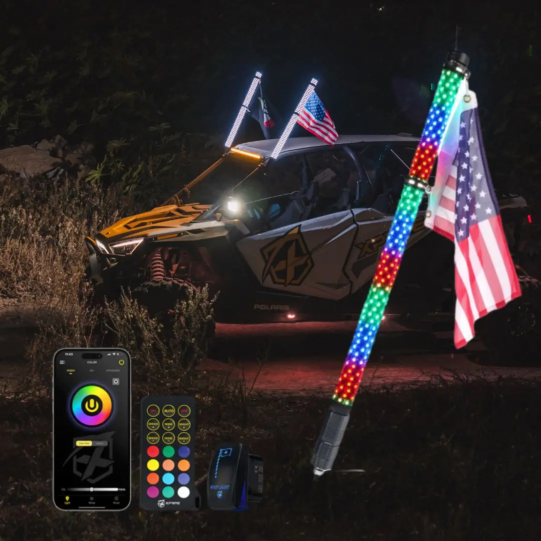 Rgb-W Fat Whip Lights With Quick Release Mount 1