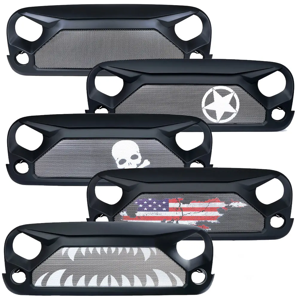 Xprite Gladiator Grille With Steel Mesh For 2007-2018 Jeep Wrangler Jk 1