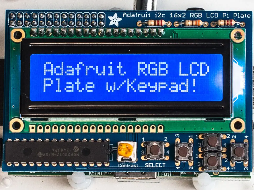 Adafruit Rgb Negative 16X2 Lcd+Keypad Kit For Raspberry Pi 1
