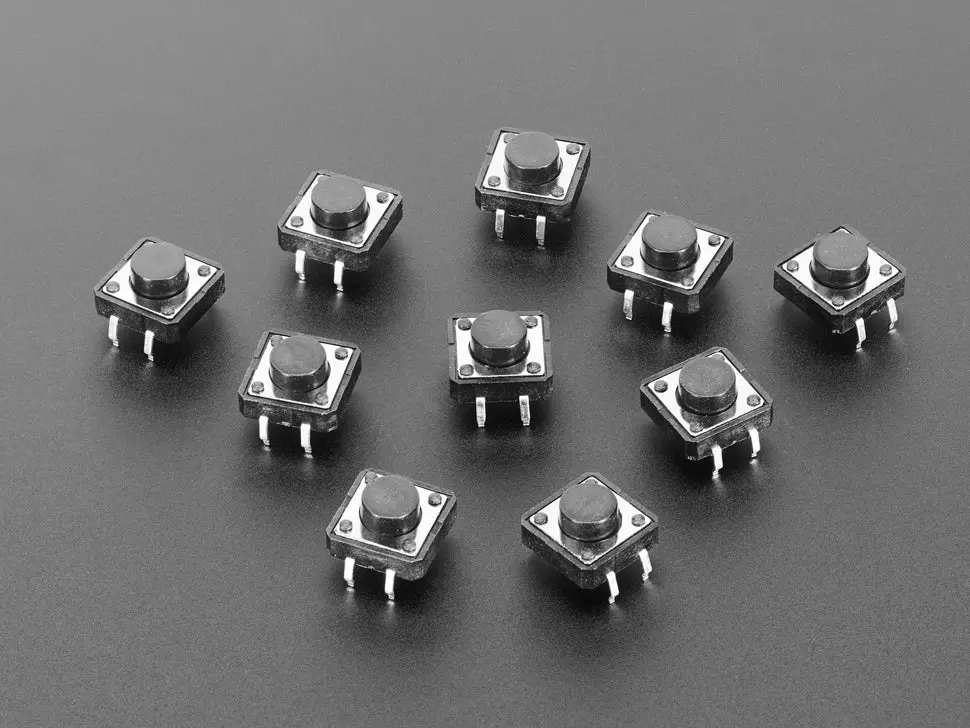 Tactile Switch Buttons (12Mm Square, 6Mm Tall) - 10 Pack 1