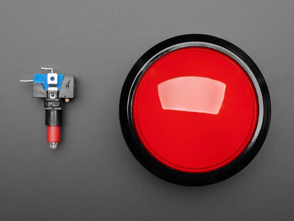 Massive Arcade Button With Led - 100Mm Red 2
