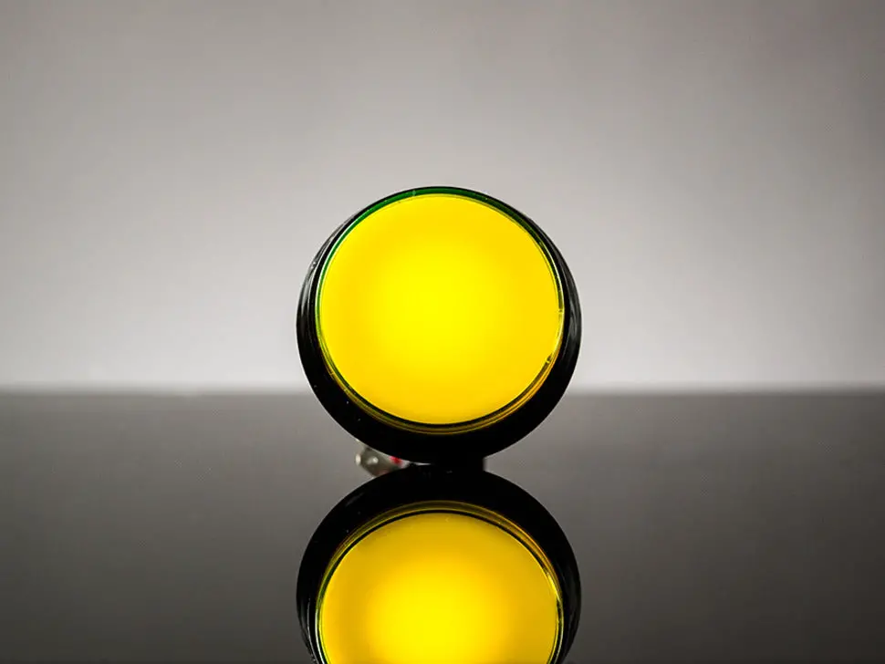 Large Arcade Button With Led - 60Mm Yellow 1