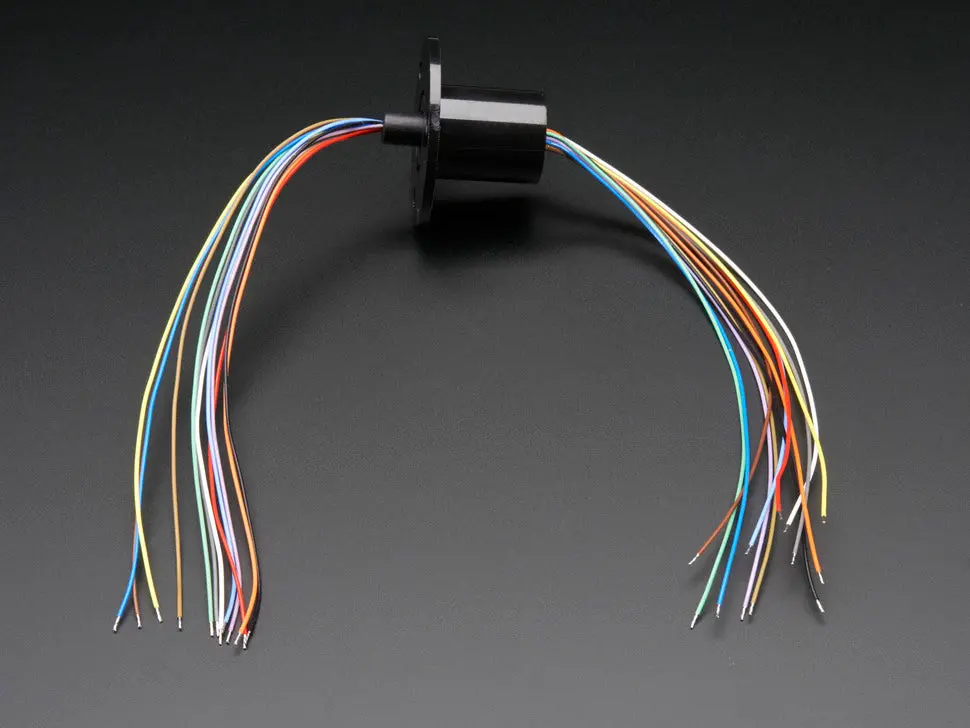 Slip Ring With Flange - 22Mm Diameter, 12 Wires, Max 240V @ 2A 1
