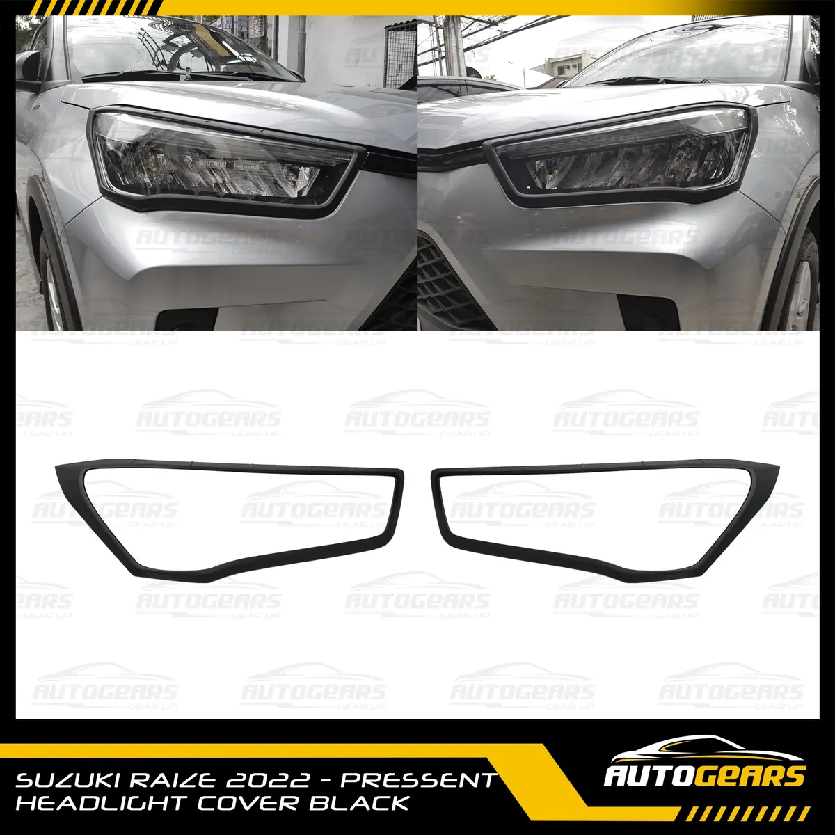 Toyota Raize (2022 - 2026) Headlight And Tail Light Cover Set Black V1 2