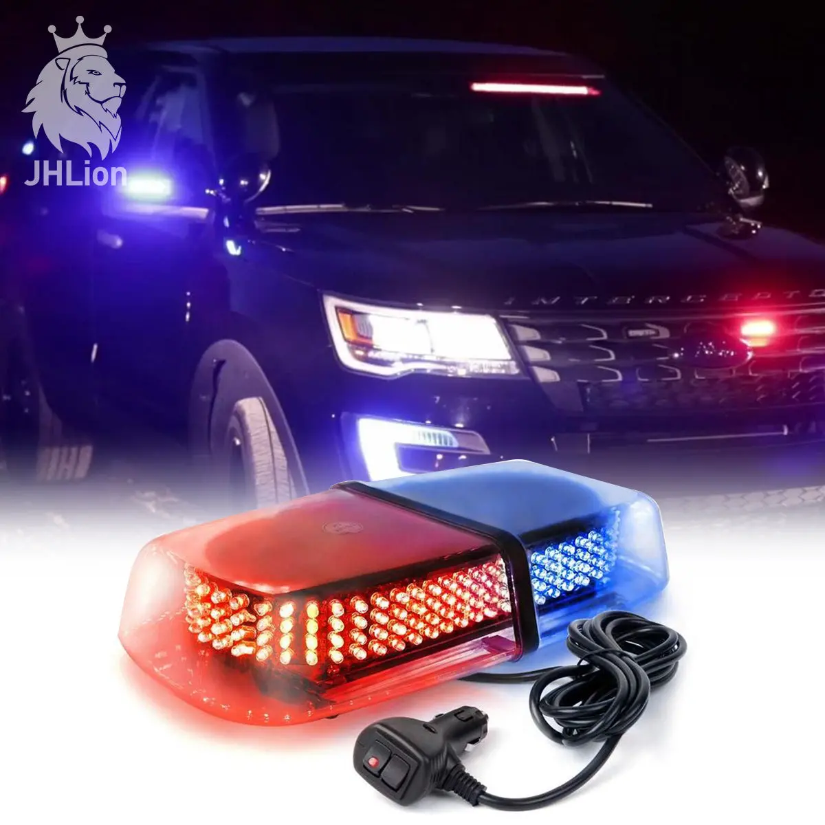 240 Led Strobe Light Rooftop Warning Flashing Beacon W/Magnetic Base 5