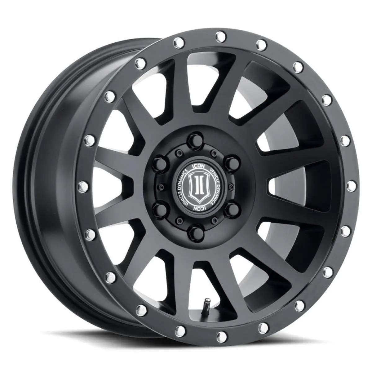 Icon Compression 17X8.5 6X5.5 0Mm Offset 4.75In Bs 106.1Mm Bore Satin Black Wheel 1