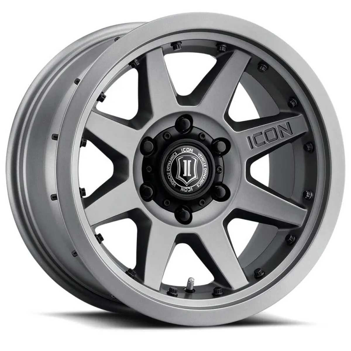 Icon Rebound Pro 17X8.5 6X5.5 0Mm Offset 4.75In Bs 106.1Mm Bore Titanium Wheel 1