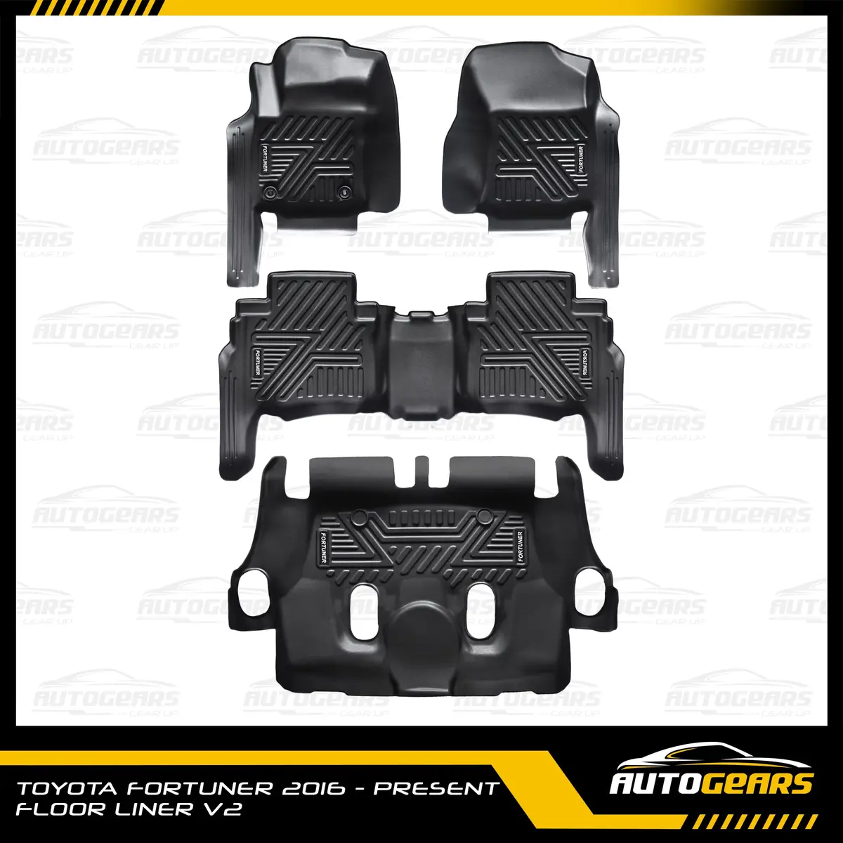 Toyota Fortuner (2016 - 2026) 5D Extended Deep Dish Matting | Floor Liners V2 1
