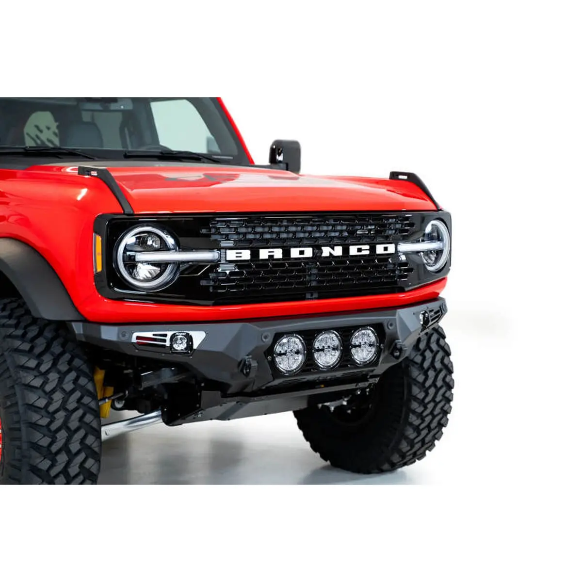 Addictive Desert Designs Bomber Front Bumper (W/ 3 Rigid 360 Mounts) For 2021+ Ford Bronco | F230194130103 1