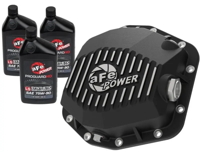 Afe Pro Series Rear Differential Cover Black W/ Machined Fins & Gear Oil For 2021+ Ford Bronco | 46-71291B 1