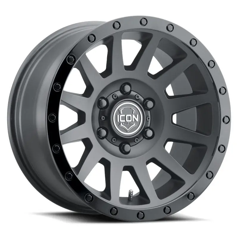 Icon Compression 17X8.5 6X5.5 0Mm Offset 4.75In Bs 106.1Mm Bore Double Black Wheel 1