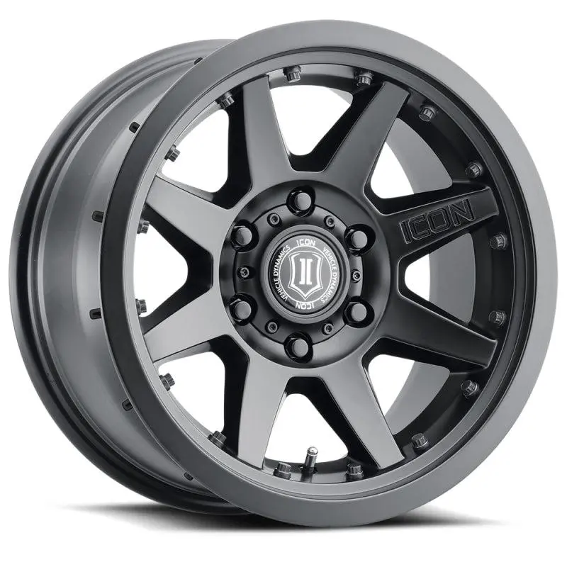 Icon Rebound Pro 17X8.5 6X5.5 25Mm Offset 5.75In Bs 95.1Mm Bore Satin Black Wheel 1