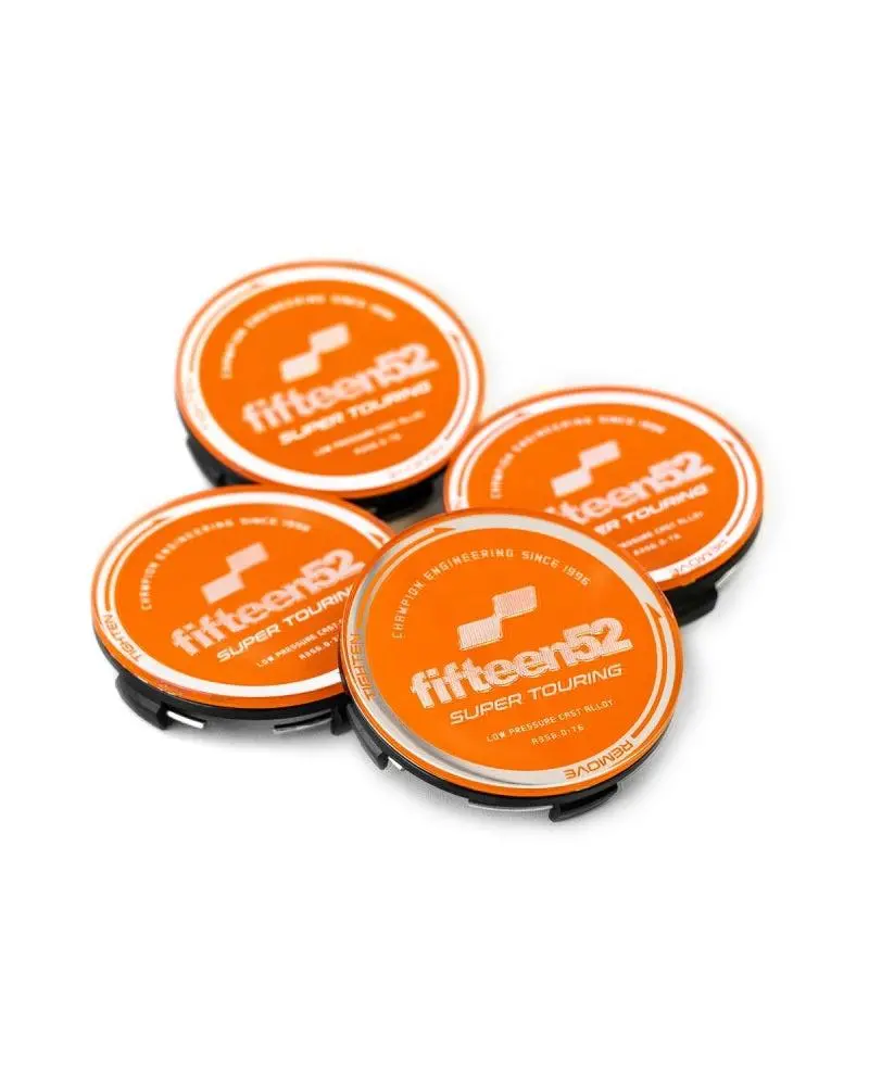 Fifteen52 Super Touring (Chicane/Podium) Center Cap Set Of Four - Orange/Chrome 1