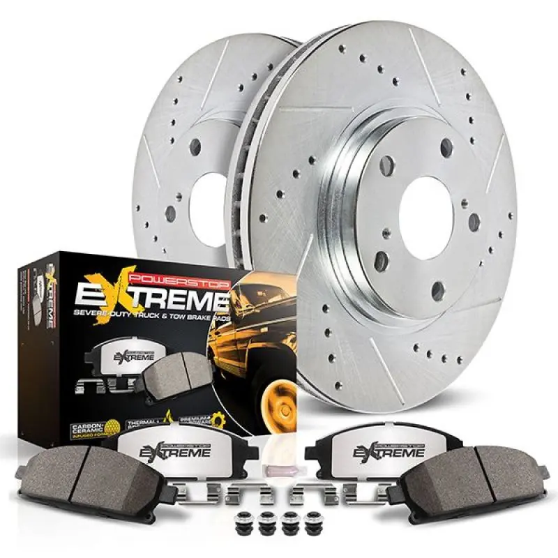 Power Stop Rear Z36 Carbon-Fiber Ceramic Brake Pad And Drilled & Slotted Rotor Kit 21-24 Ford Bronco | K8763-36 1