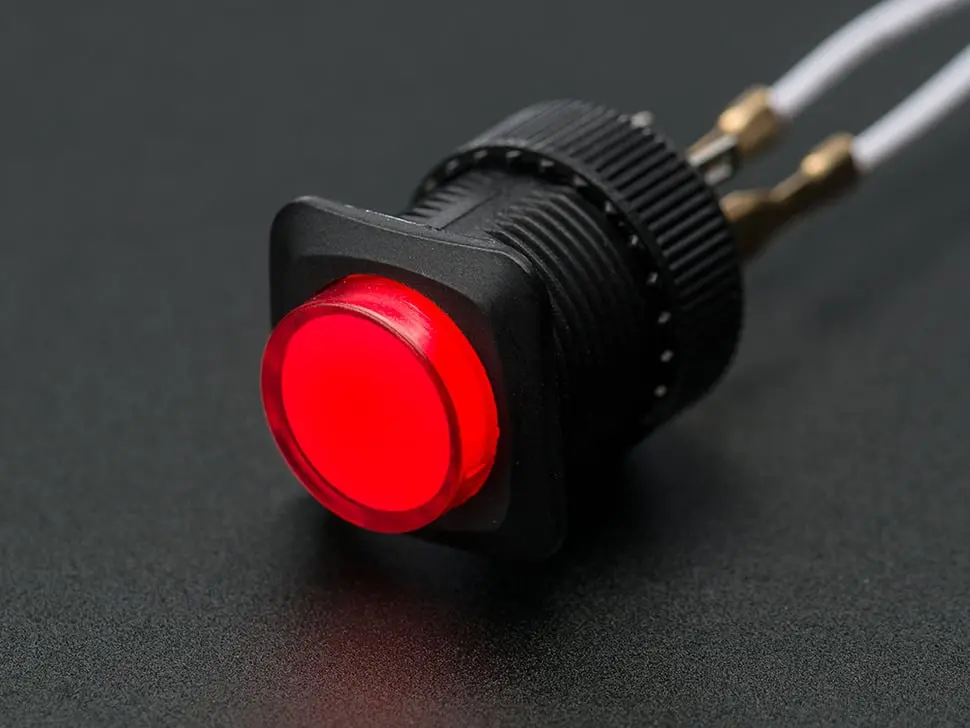 16Mm Illuminated Pushbutton - Red Momentary 1