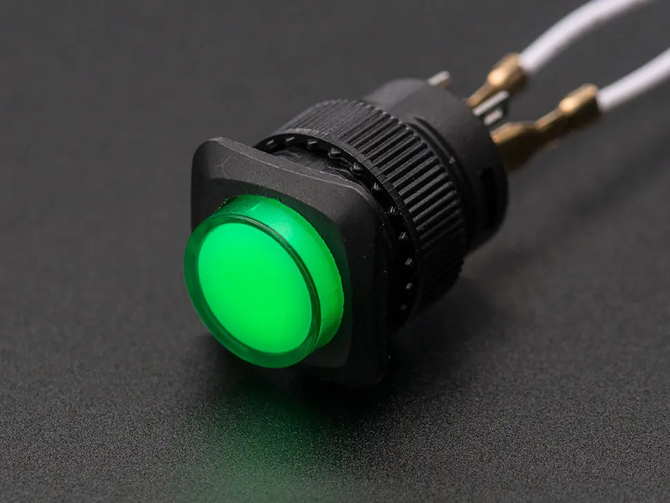 16Mm Illuminated Pushbutton - Green Momentary 1