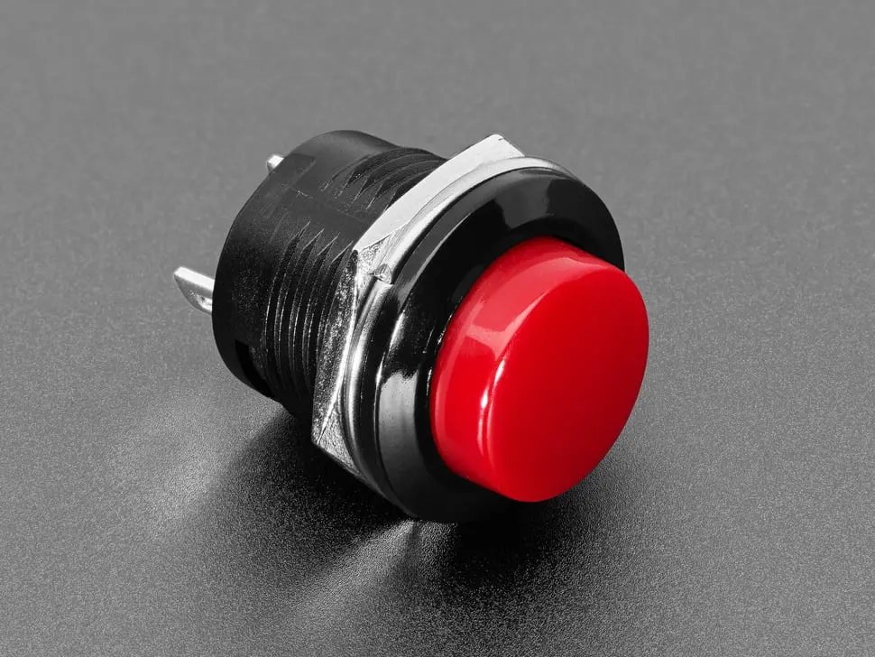 16Mm Panel Mount Momentary Pushbutton - Red 1