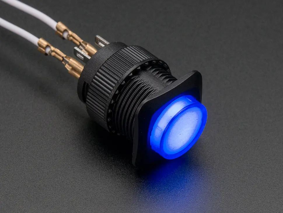 16Mm Illuminated Pushbutton - Blue Latching On/Off Switch 1