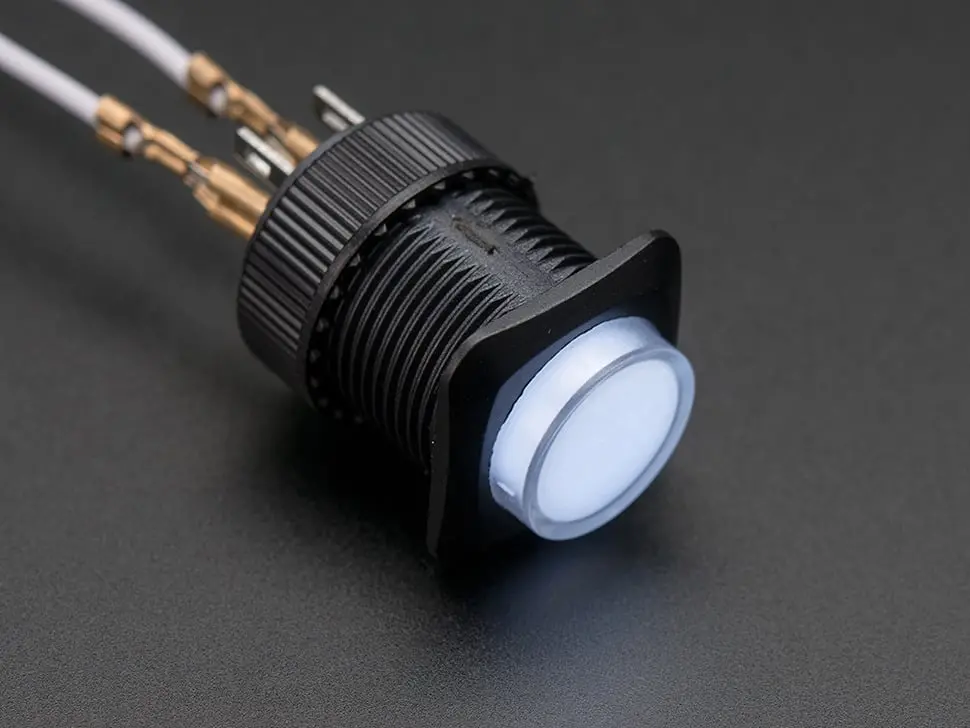 16Mm Illuminated Pushbutton - White Latching On/Off Switch 1